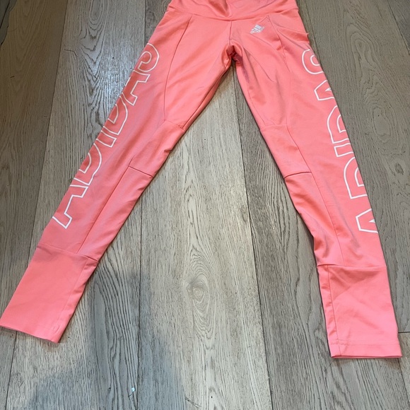Adidas athletic leggings- coral color. - Picture 2 of 2